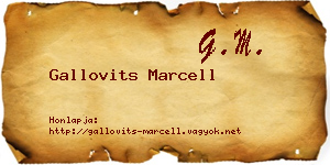 Gallovits Marcell névjegykártya